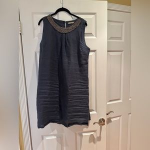 Lungo Largo size Large Navy Blue sequenced Collar dress